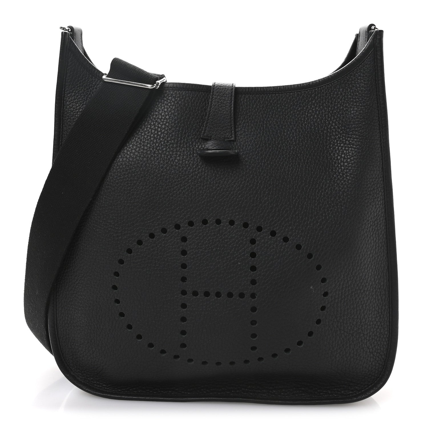 Hermes Taurillon Clemence EVELYNE III GM Black 1 of 10