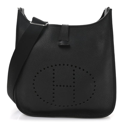 Hermes Taurillon Clemence EVELYNE III GM Black 1 of 10