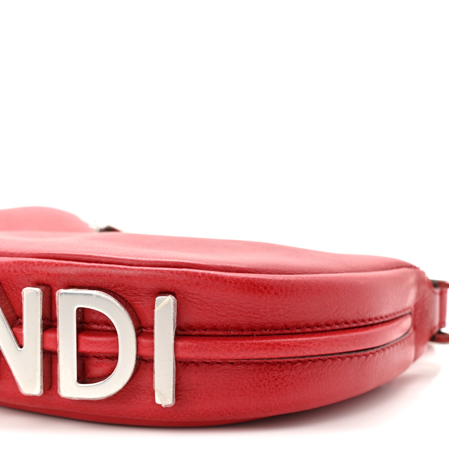 Fendi Vitello Grace New Matte Nano Fendigraphy Hobo Charm Scarlet