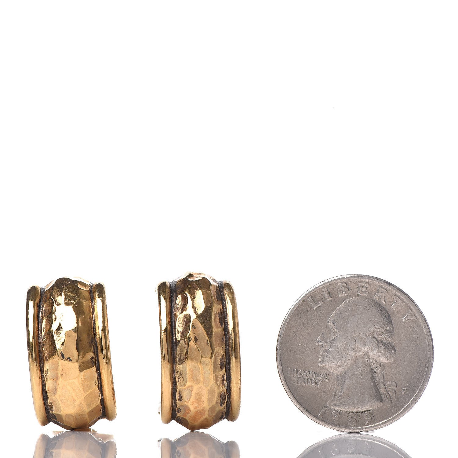 Chanel CC Hoop Clip On Earrings Gold 2 of 6