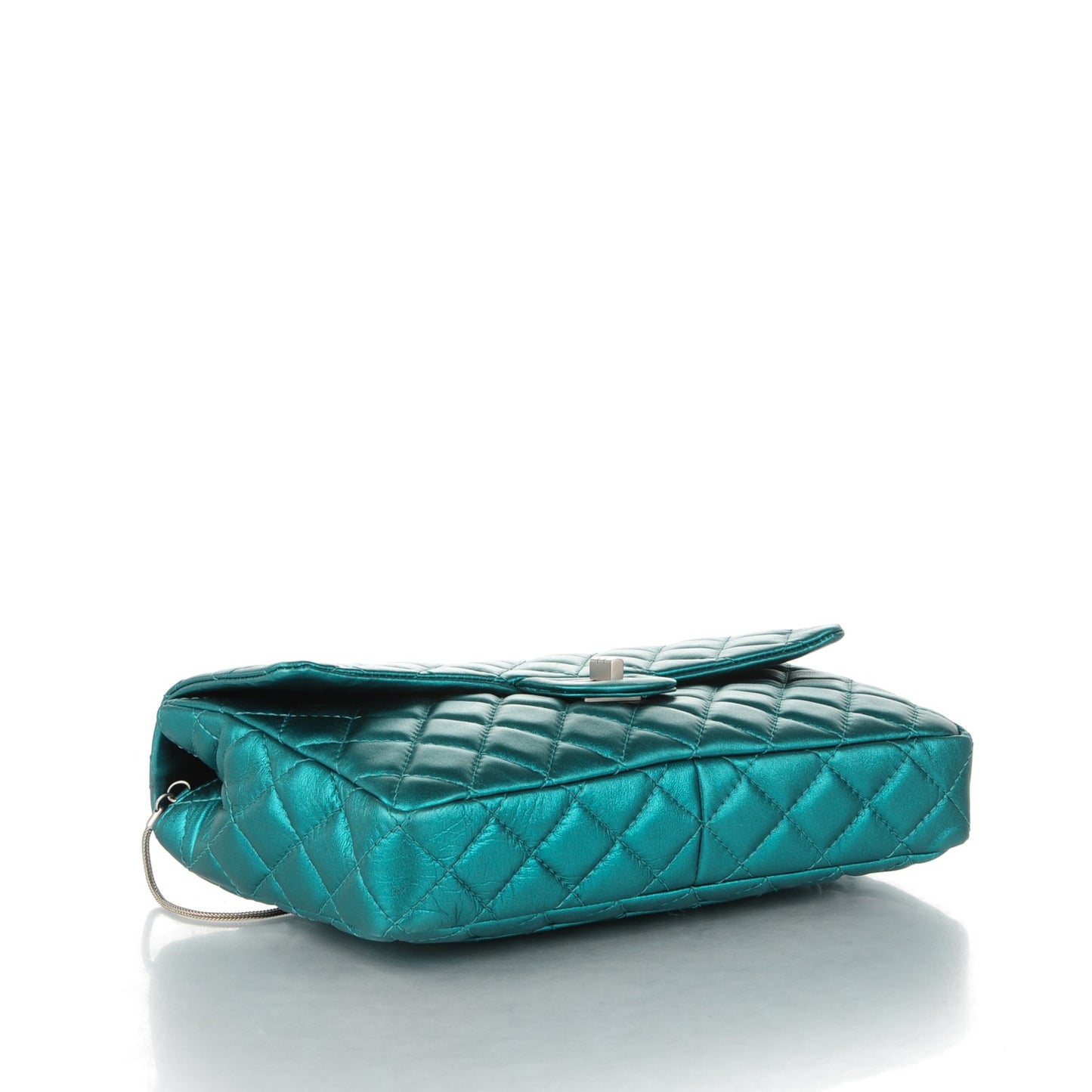 Metallic Calfskin Quilted Snake Chain 2.55 Reissue Flap Turquoise