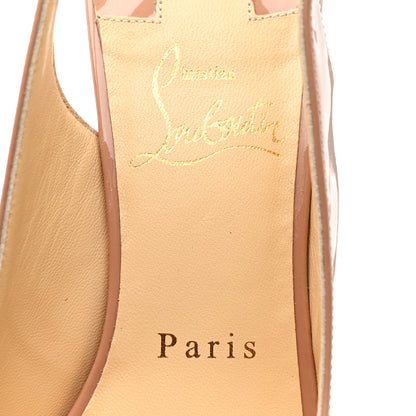 Christian Louboutin Patent Cork Une Plume Sling 120 Wedges 36 Nude 6 of 8