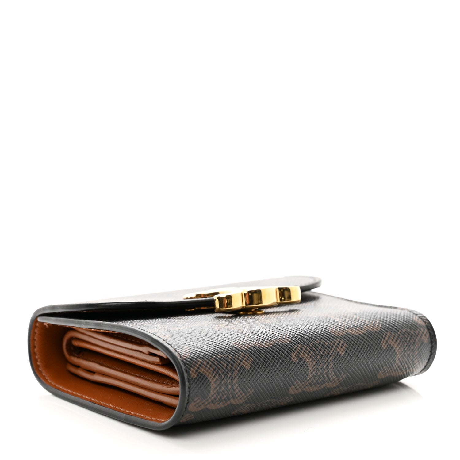 Celine Triomphe Canvas Small Triomphe Wallet Tan 5 of 8