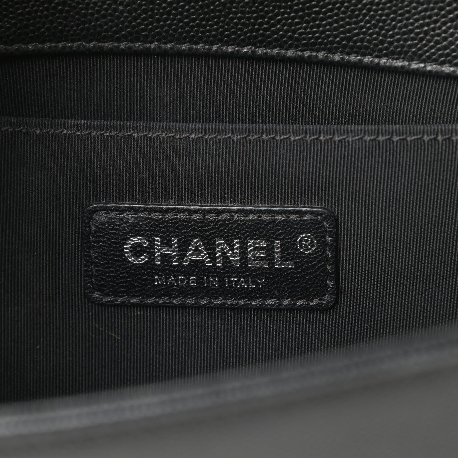 Chanel Caviar Chevron Quilted Medium Boy Flap Black 6 of 12