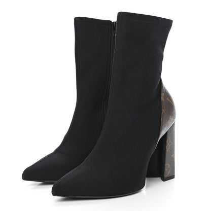 Louis Vuitton Monogram Stretch Fabric Ankle Boots 36 Black 3 of 10