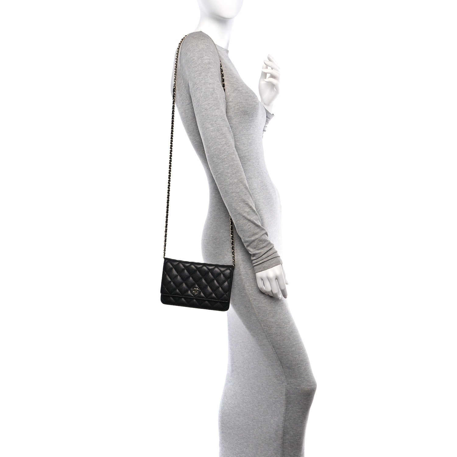 Chanel Caviar Quilted Wallet on Chain WOC Black 2 of 19