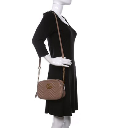Gucci Calfskin Matelasse Small GG Marmont Chain Shoulder Bag Porcelain Rose 2 of 13
