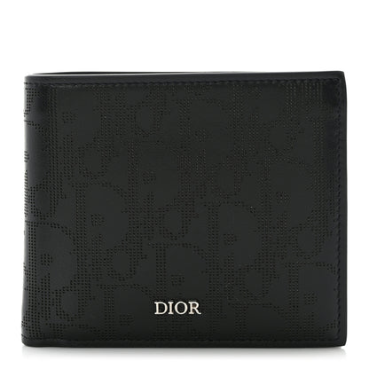 Christian Dior Calfskin Perforated Oblique Bi-Fold Do Galaxy Wallet Black 1 of 10