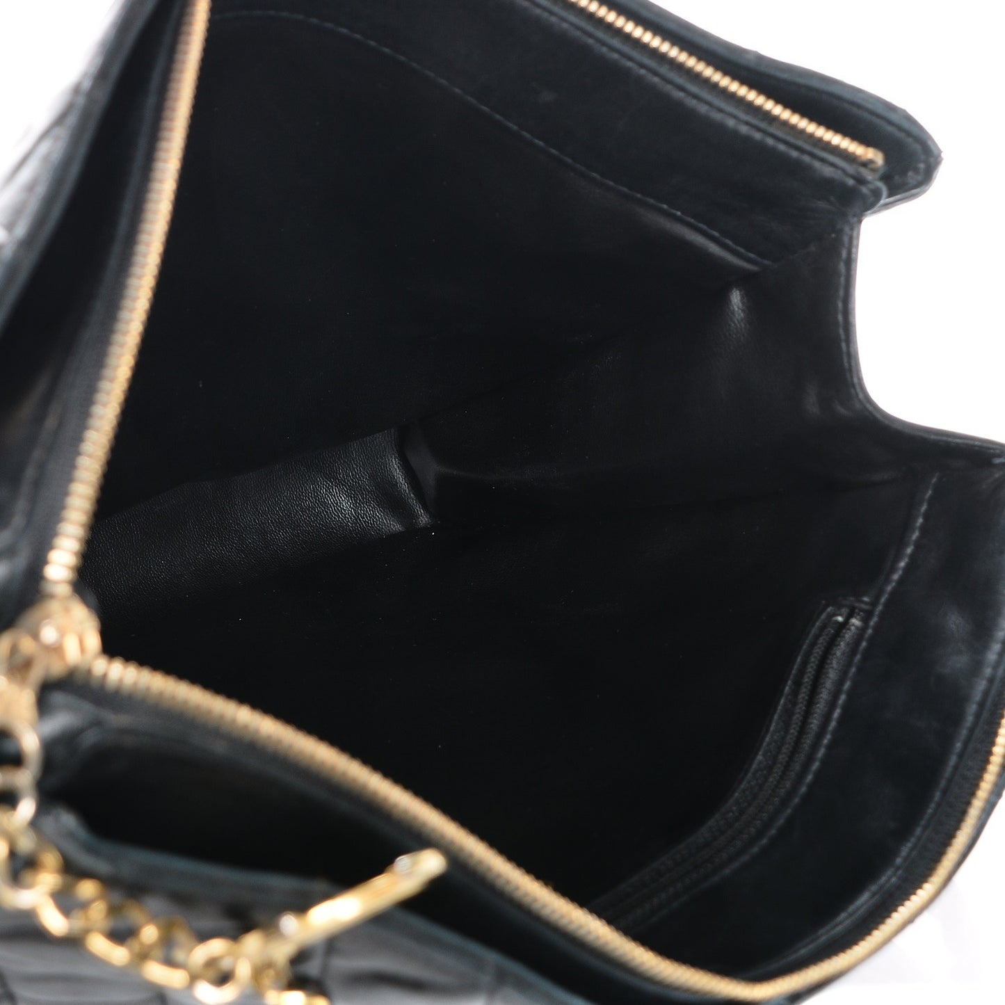 Lambskin Quilted Shopping Tote Black