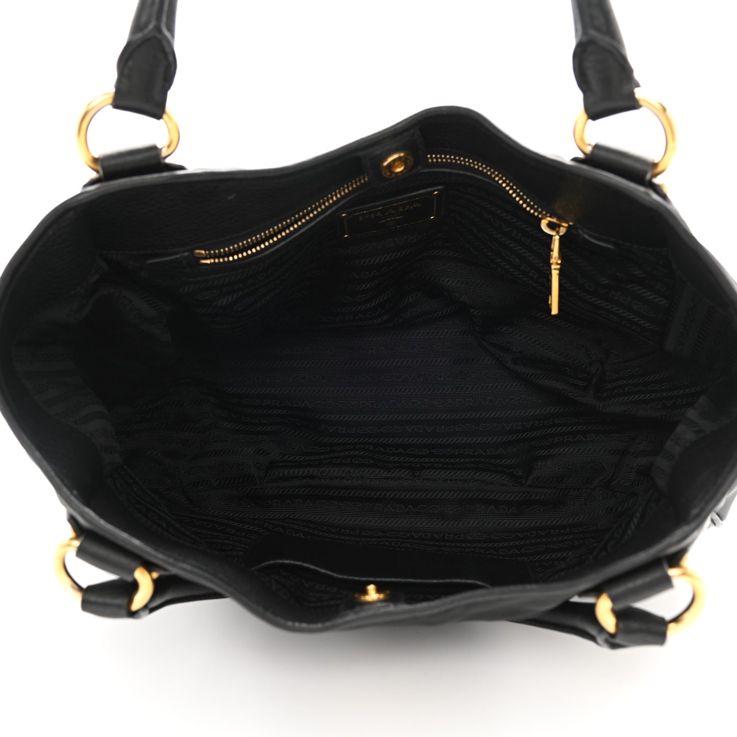 Tessuto Nylon Vitello Daino Shoulder Bag Black