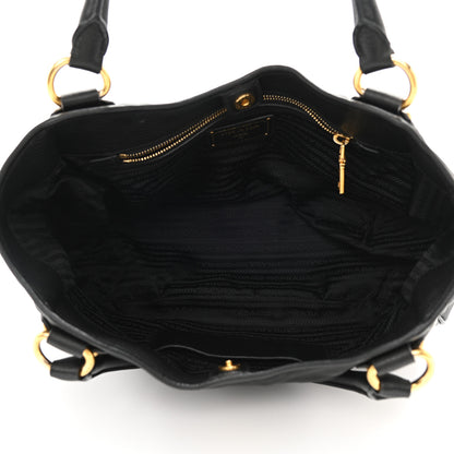 Prada Tessuto Nylon Vitello Daino Shoulder Bag Black 5 of 9