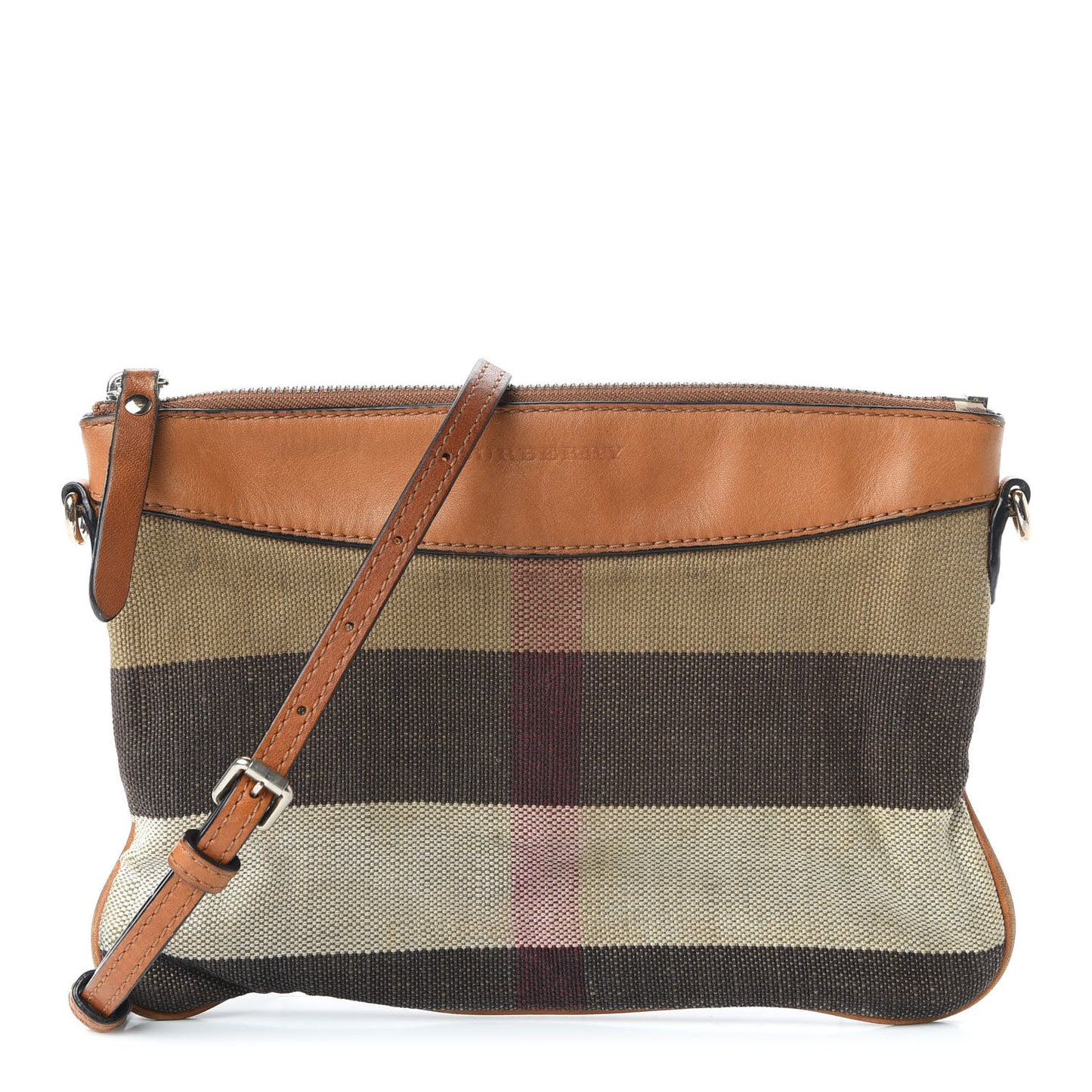 Mega Check Peyton Crossbody Clutch Bag Saddle Brown