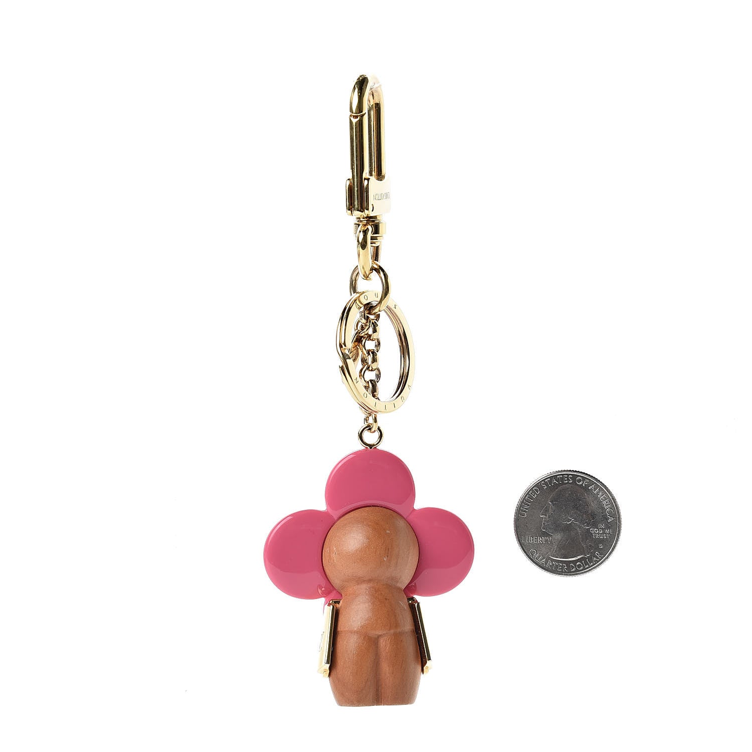 Louis Vuitton Resin Wood Vivienne Bag Charm Pink 2 of 5