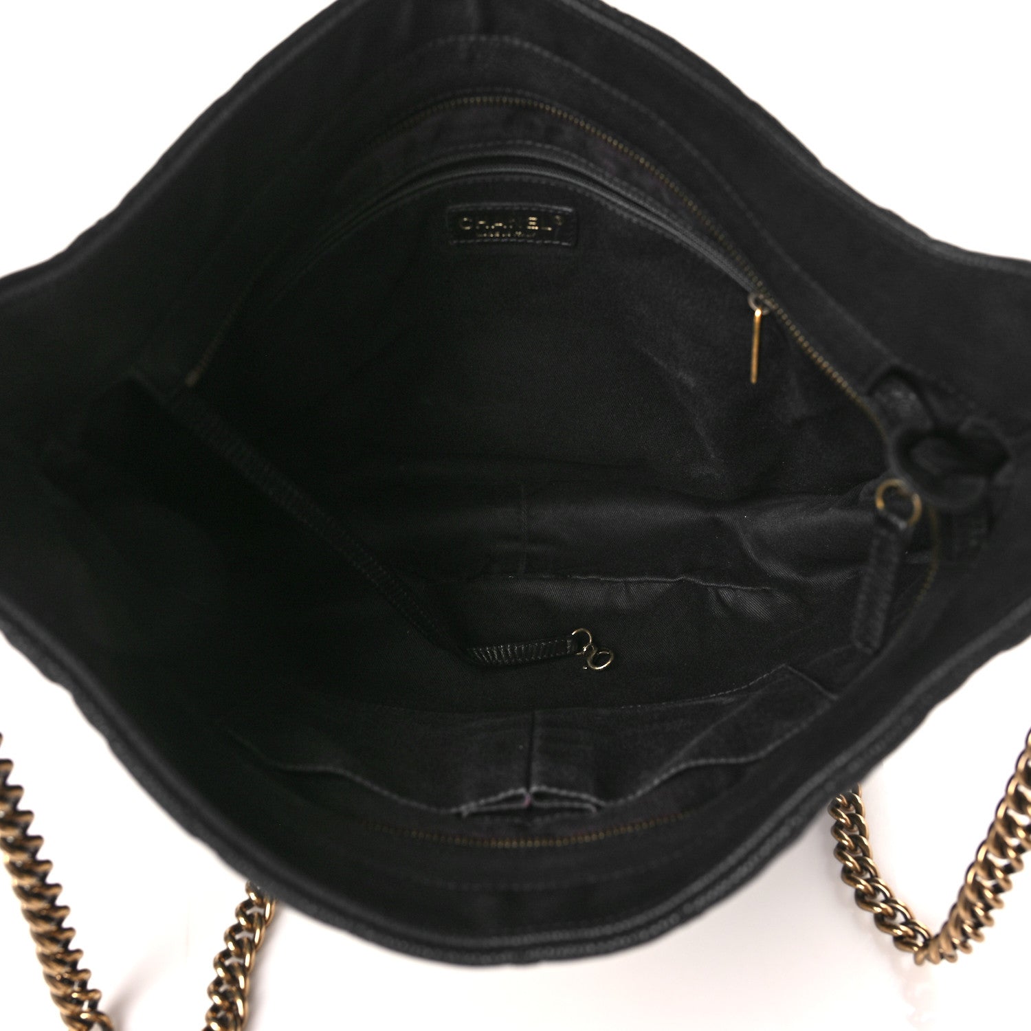 Chanel Iridescent Caviar Quilted Country Chic Hobo Black 5 of 9