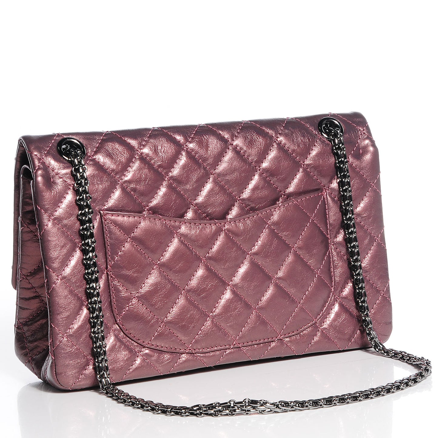 Calfskin 2.55 Reissue 226 Flap Metallic Rose Fonce