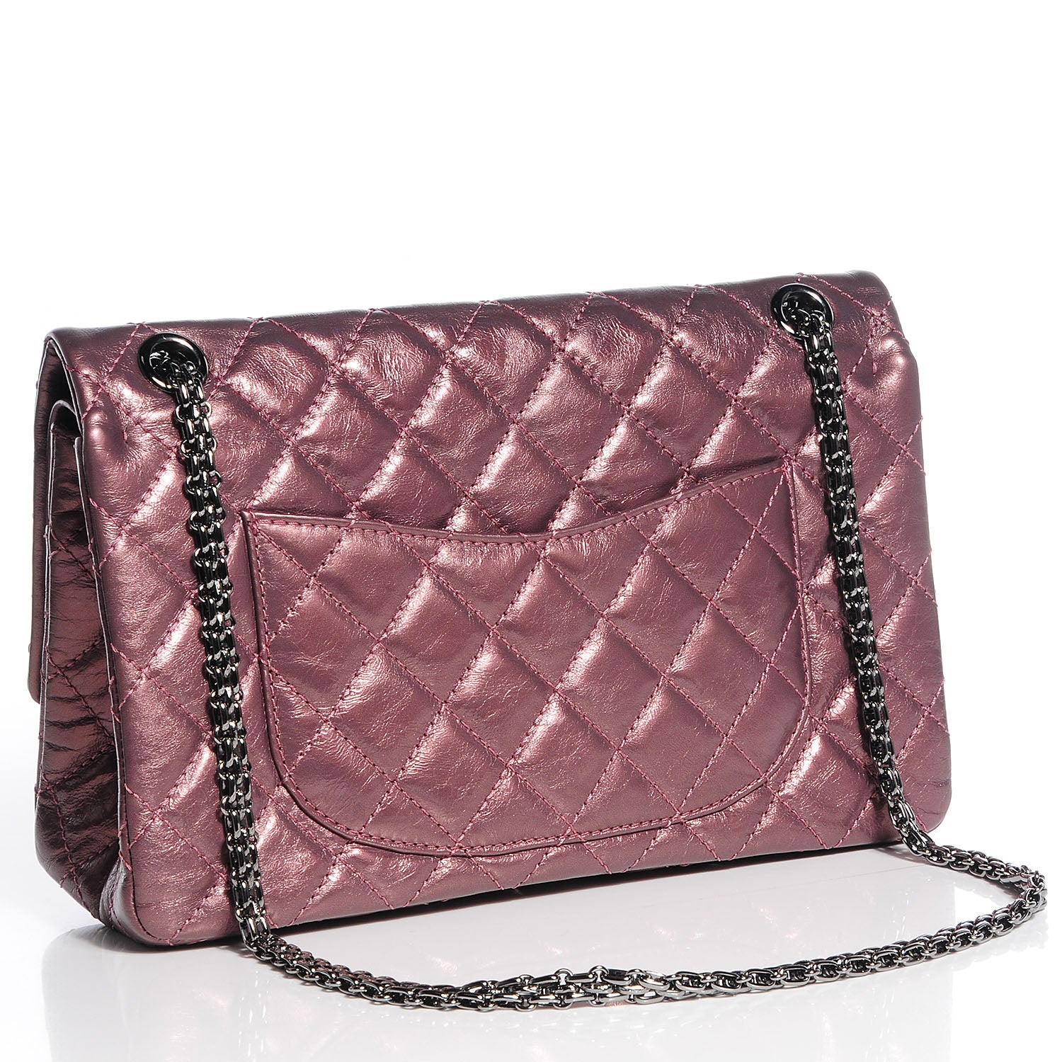 Chanel Calfskin 2.55 Reissue 226 Flap Metallic Rose Fonce 3 of 9