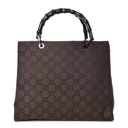Gucci Monogram Bamboo Top Handle Tote Dark Brown 1 of 12