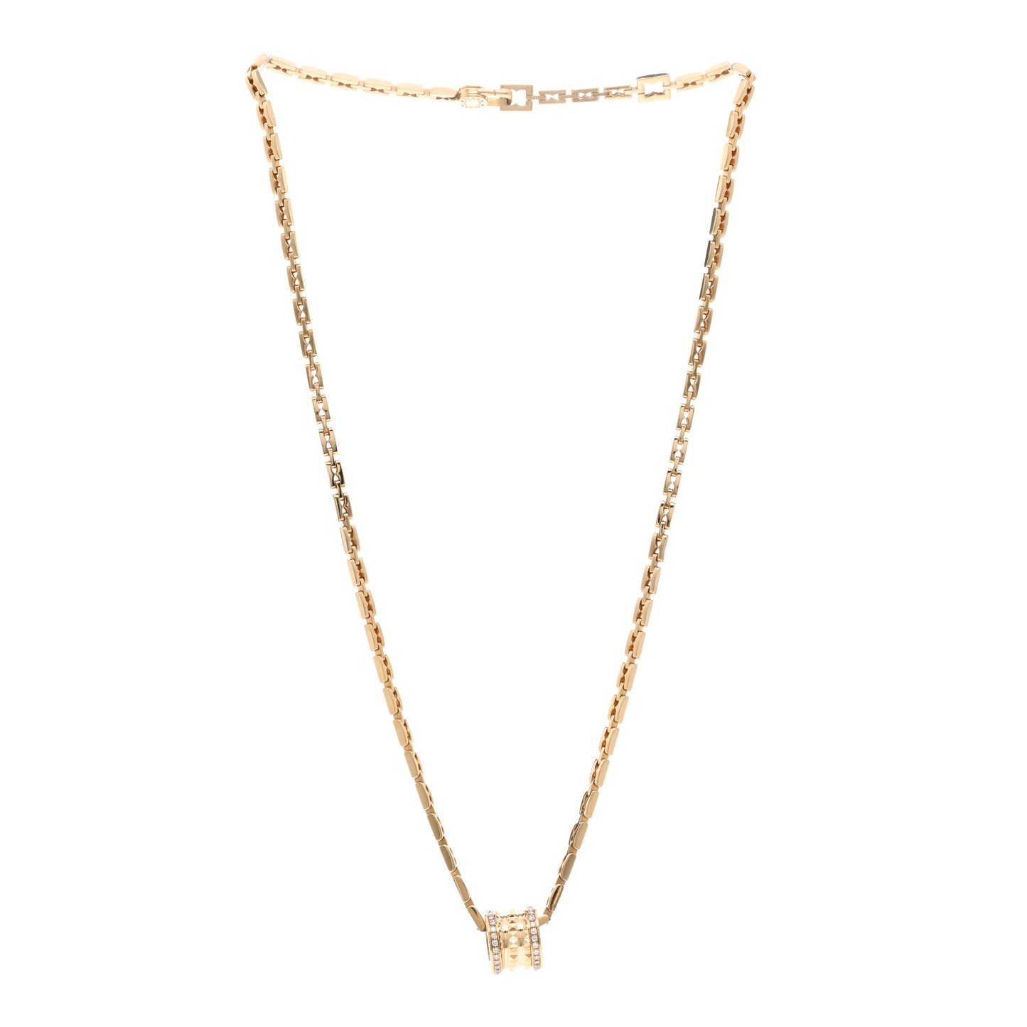 18K Yellow Gold Diamond .29ctw B.Zero1 Rock Pendant Necklace