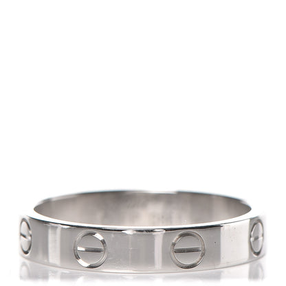 Cartier 18K White Gold 3.5mm LOVE Wedding Band Ring 54 6.75 4 of 7