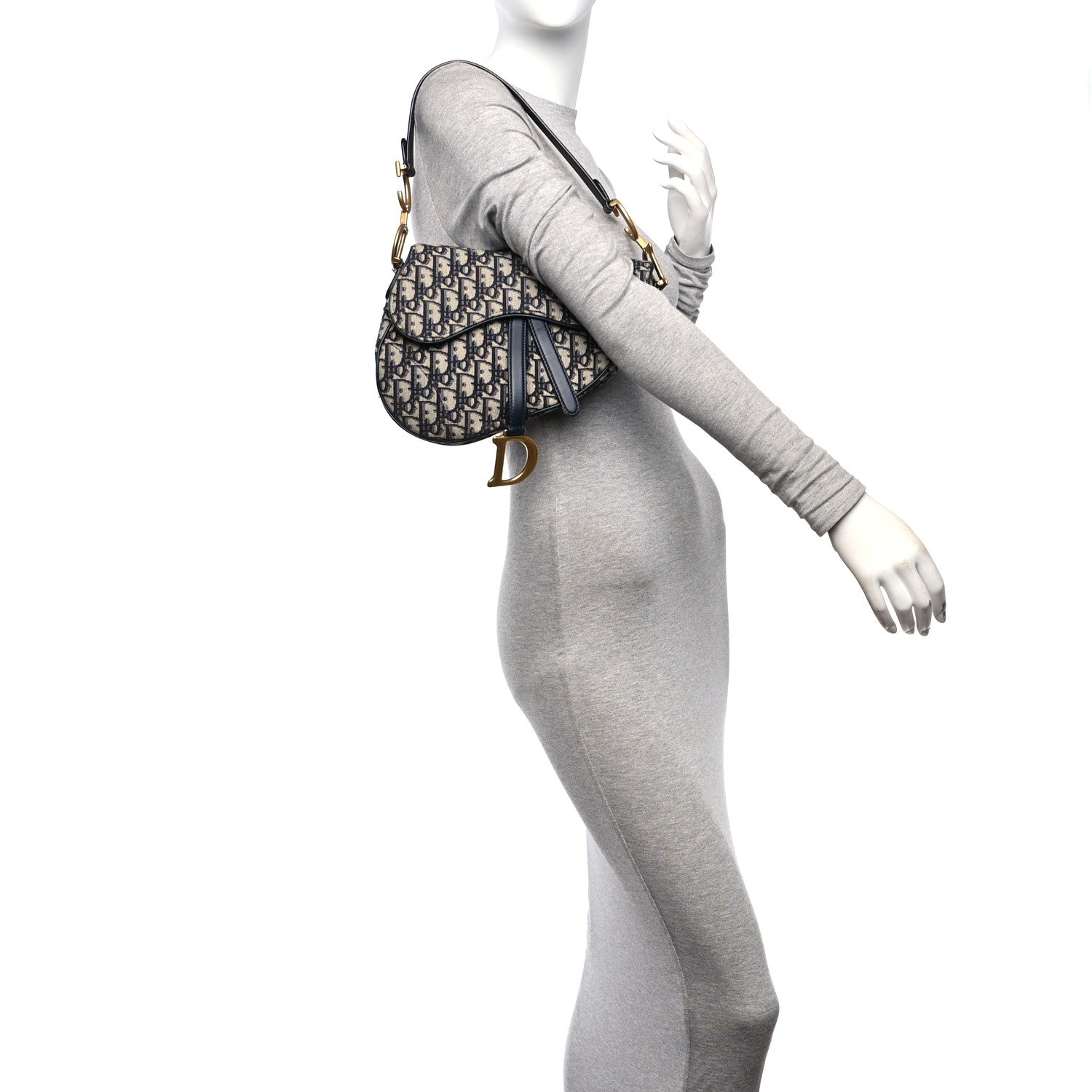 Christian Dior Oblique Saddle Bag Blue 2 of 11