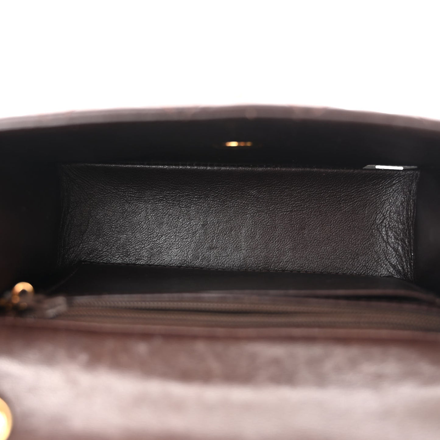 Lambskin Quilted Mini Square Flap Bag Dark Brown