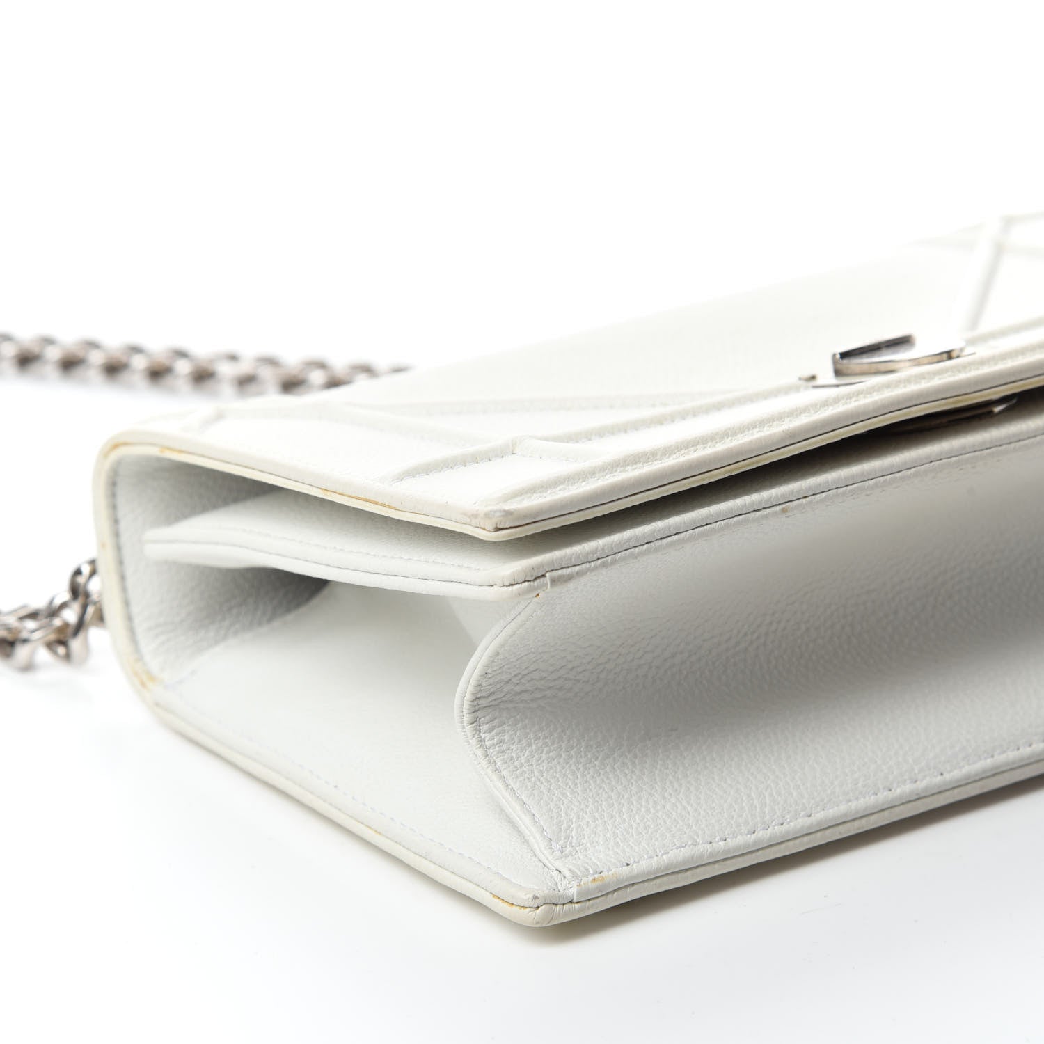 Christian Dior Grained Calfskin Small Diorama Flap Bag White 6 of 20