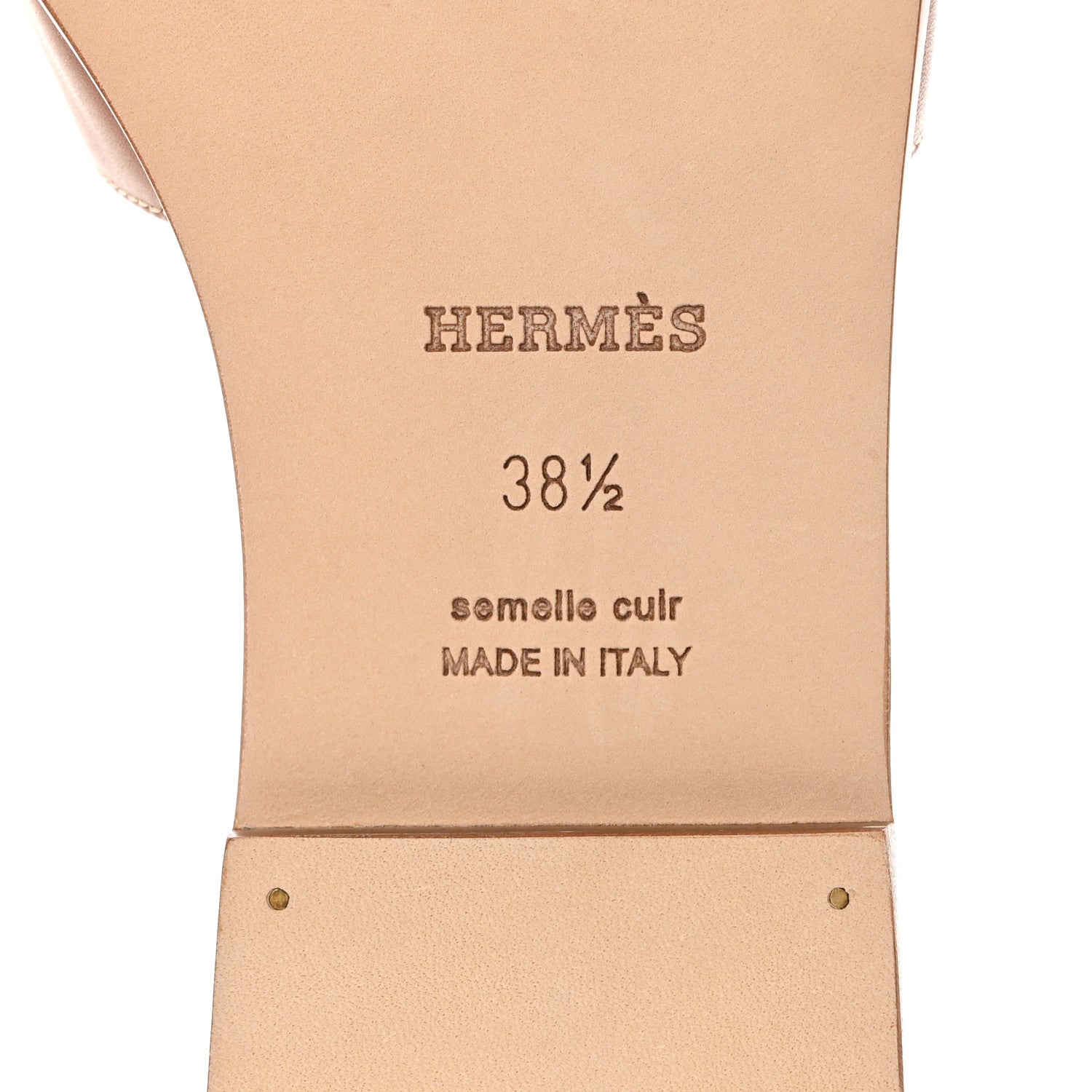 Hermes Box Calfskin Oran Sandals 38.5 Gold 8 of 9