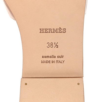 Hermes Box Calfskin Oran Sandals 38.5 Gold 8 of 9