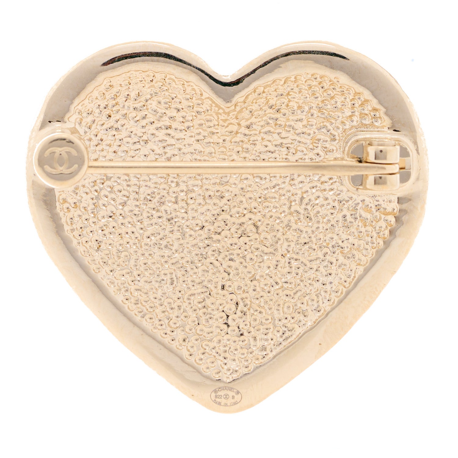 Chanel Metal CC Heart Turnlock Brooch Gold 3 of 4