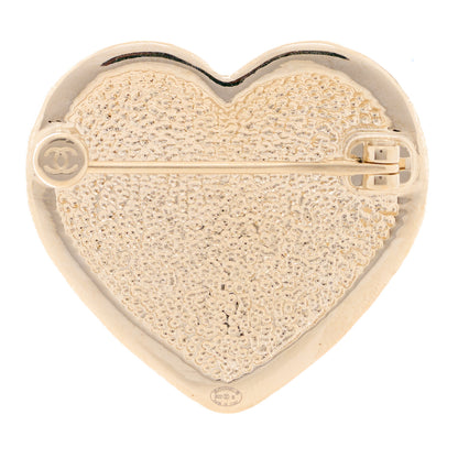 Chanel Metal CC Heart Turnlock Brooch Gold 3 of 4