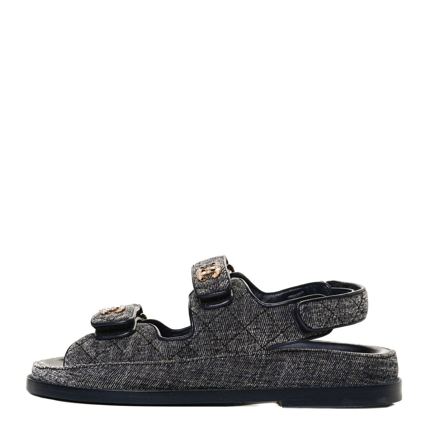 Velvet Velcro Dad Sandals 36 Grey
