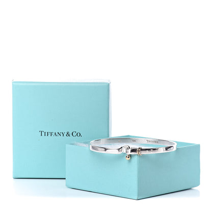 Tiffany Sterling Silver 18K Yellow Gold Hook Eye Bangle Bracelet 5 of 5