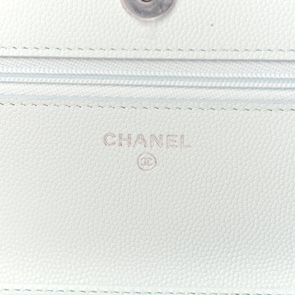Chanel Caviar Quilted Wallet On Chain WOC Light Blue 5 of 9