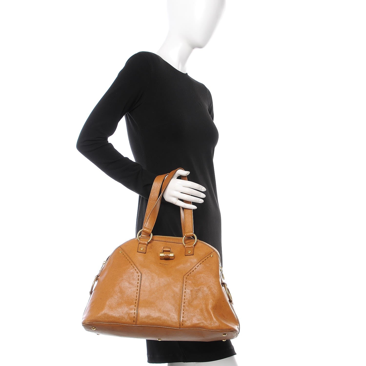 Saint Laurent Calfskin Large Muse Tan 2 of 16