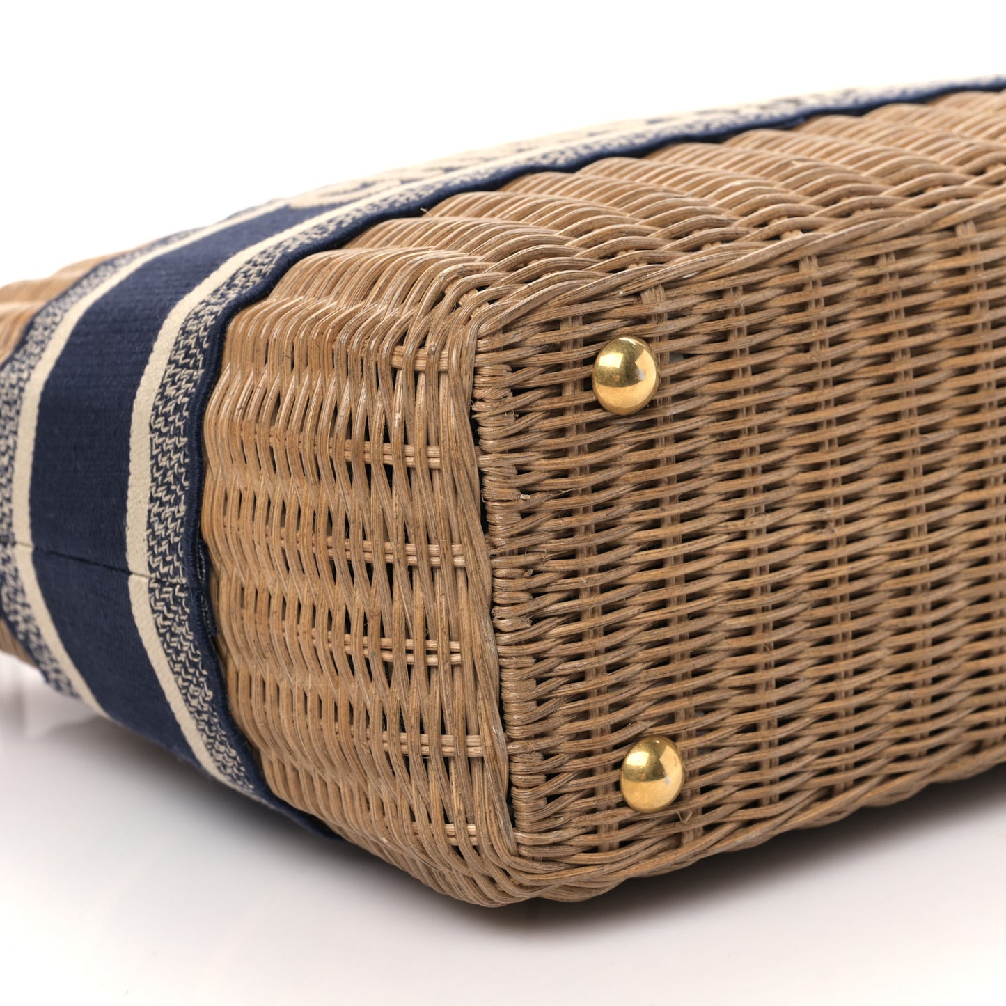 Wicker Oblique Basket Bag Blue
