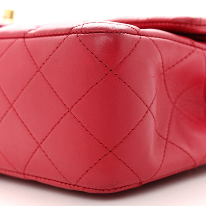 Chanel Lambskin Quilted Medium Double Flap Dark Pink 10 of 13