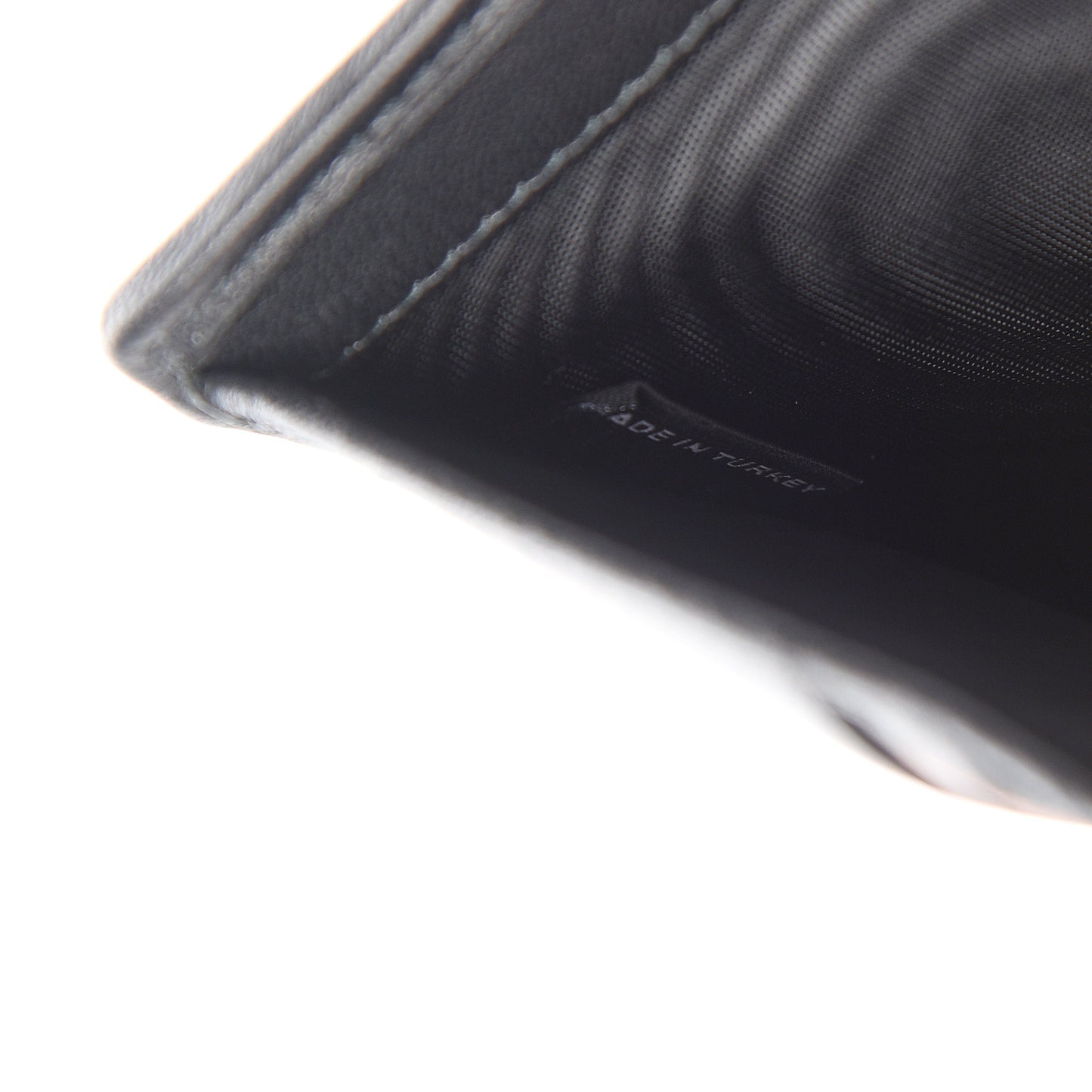 Nappa Matelasse Crystal Logo Compact Wallet Black