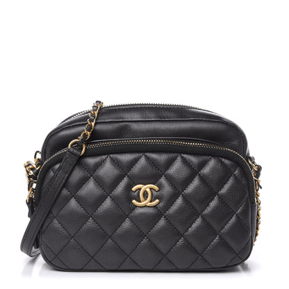 Chanel Calfskin Quilted Day Trips Camera Case Black 1 of 12