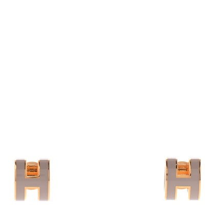 Hermes Gold Lacquered Mini Pop H Earrings Marron Glace 1 of 7