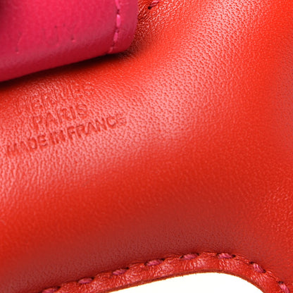 Hermes Milo Lambskin Grigri Rodeo Bag Charm PM Rouge Indien Rubis Rose Mexico 3 of 3