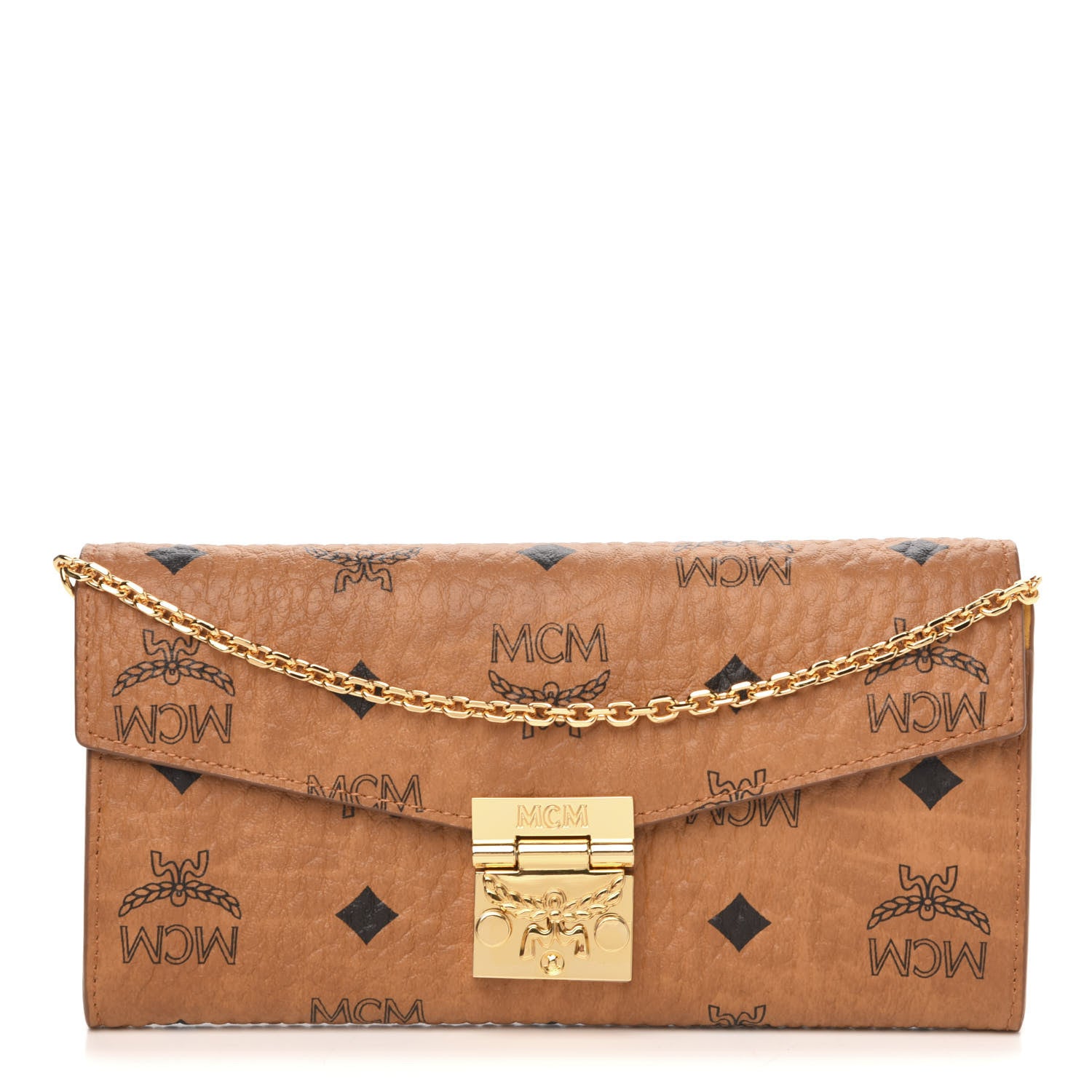 MCM Visetos Large Patricia Wallet On Chain Cognac 1 of 9