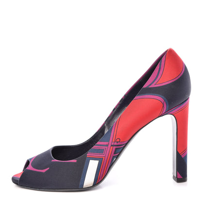 Hermes Silk Les Coupes Kloe 100 Pumps 39.5 1 of 14