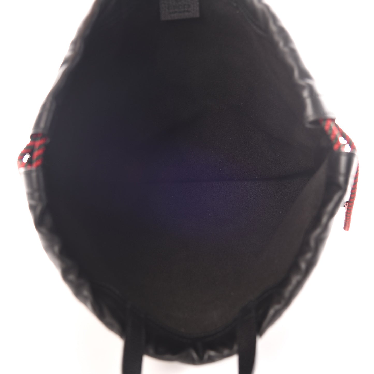 Calfskin Kingsnake Print Drawstring Backpack Black