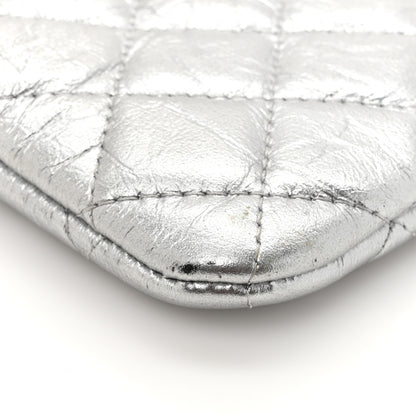 Chanel Metallic Aged Calfskin Quilted Small Cosmetic Pouch Silver 8 of 12