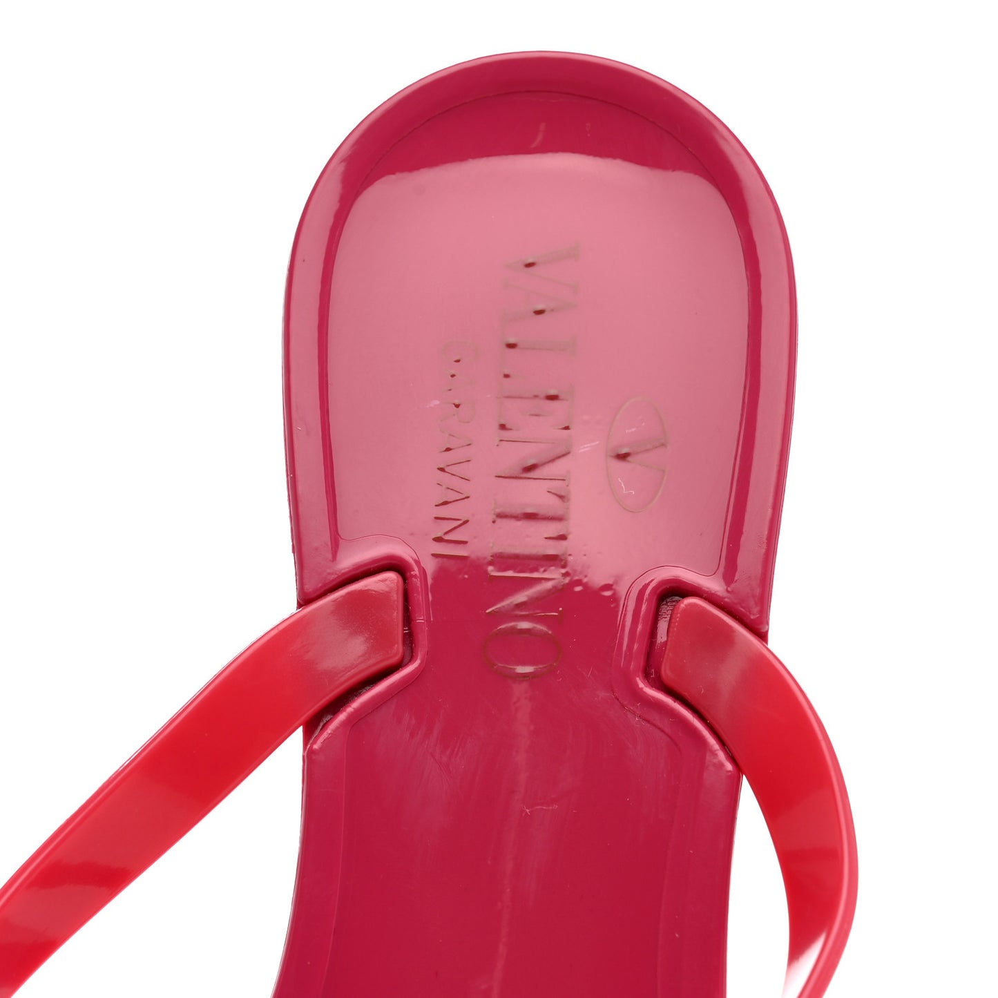 PVC Jelly Rose Thong Sandals 37 Dark Pink