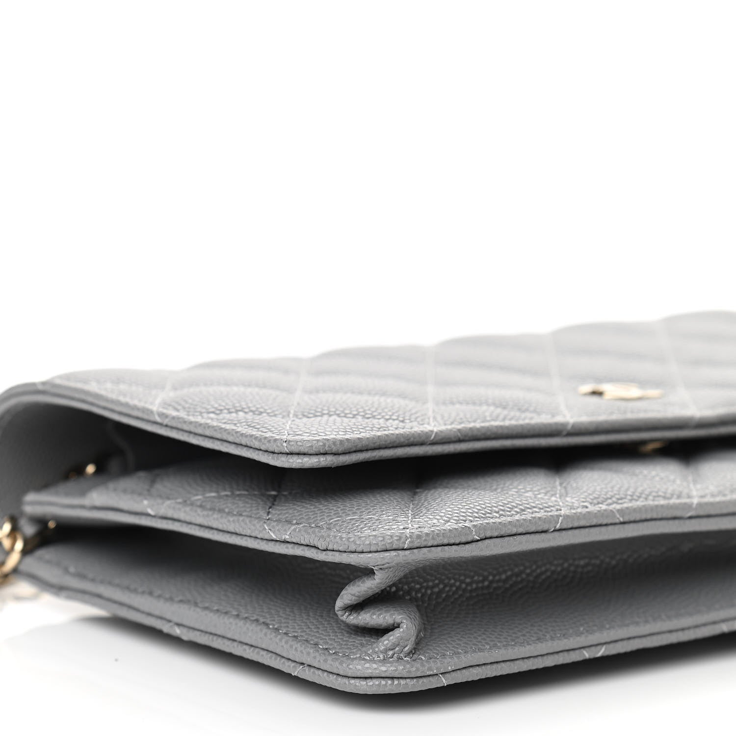 Chanel Caviar Quilted Wallet On Chain WOC Grey 10 of 12