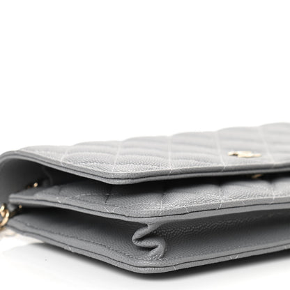 Chanel Caviar Quilted Wallet On Chain WOC Grey 10 of 12