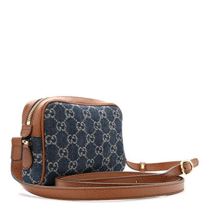 Gucci New Denim GG Monogram Dollar Calfskin Mini Ophidia Shoulder Bag Blue Tea Cuir Epilog 3 of 10