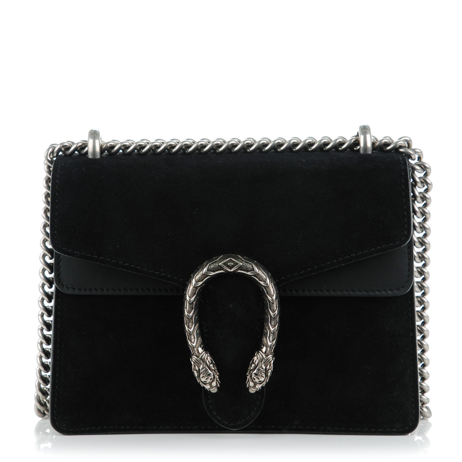 Gucci Suede Mini Dionysus Shoulder Bag Black 1 of 7