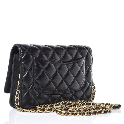 Chanel Aged Calfskin Quilted Lucky Charms 2.55 Reissue Wallet On Chain WOC Black 3 of 13